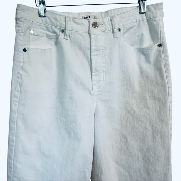 Oat New York Raw Hem Cropped Flare Jeans – White - Women’s Size 12/31 - Picture 2 of 12